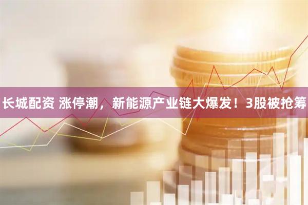长城配资 涨停潮，新能源产业链大爆发！3股被抢筹