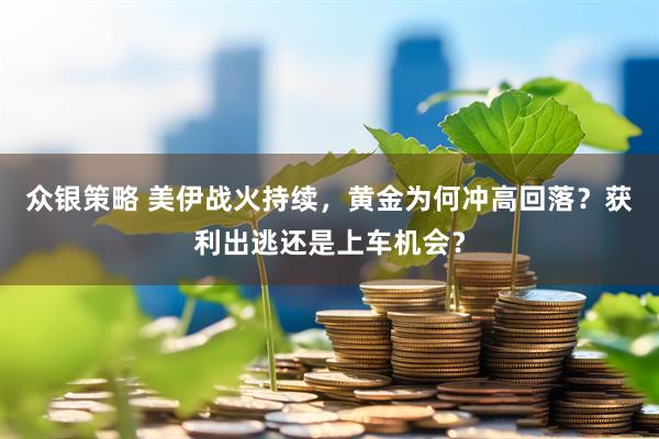 众银策略 美伊战火持续，黄金为何冲高回落？获利出逃还是上车机会？