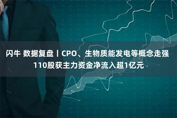 闪牛 数据复盘丨CPO、生物质能发电等概念走强 110股获主力资金净流入超1亿元