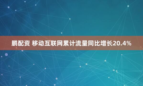 鹏配资 移动互联网累计流量同比增长20.4%