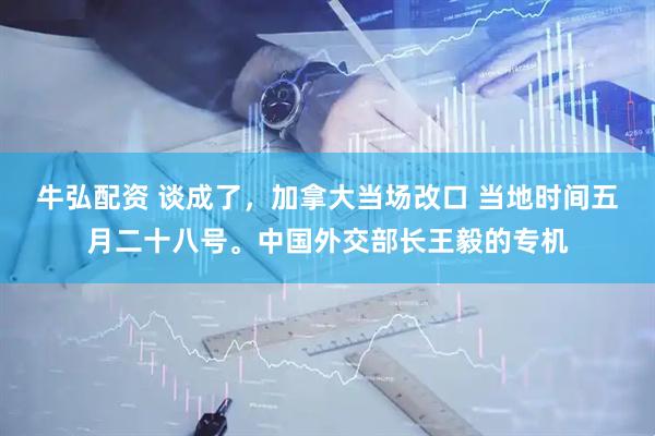牛弘配资 谈成了，加拿大当场改口 当地时间五月二十八号。中国外交部长王毅的专机