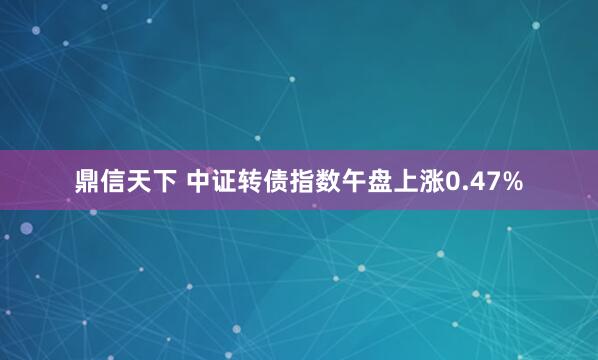 鼎信天下 中证转债指数午盘上涨0.47%