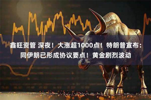 鑫旺资管 深夜！大涨超1000点！特朗普宣布：同伊朗已形成协议要点！黄金剧烈波动