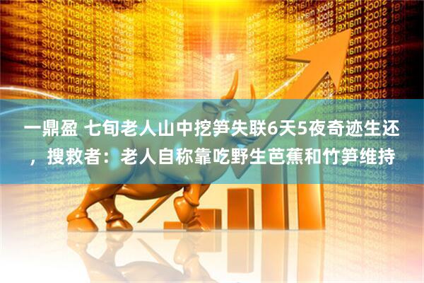 一鼎盈 七旬老人山中挖笋失联6天5夜奇迹生还，搜救者：老人自称靠吃野生芭蕉和竹笋维持
