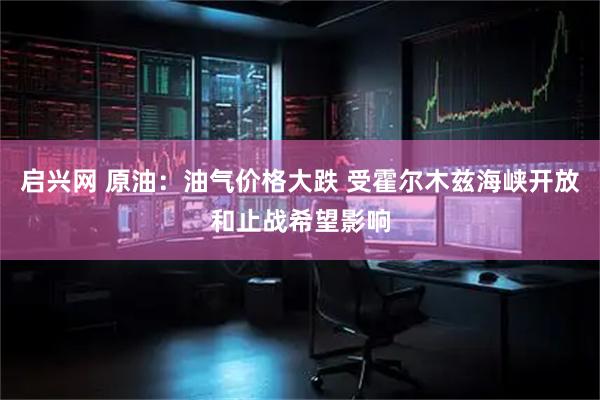 启兴网 原油：油气价格大跌 受霍尔木兹海峡开放和止战希望影响